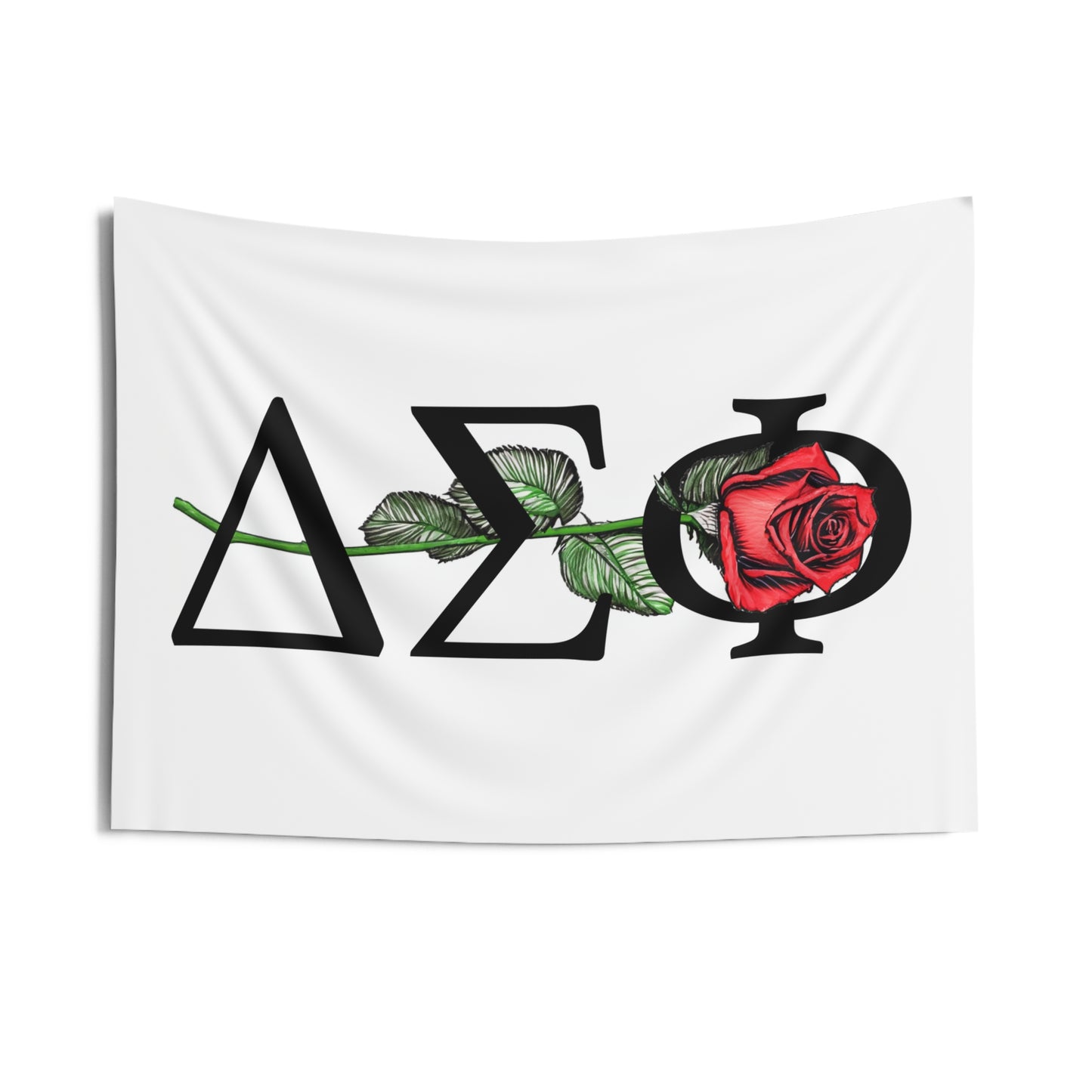 Delta Sigma Phi Wall Flag with a Rose Fraternity Home Decoration for Dorms & Apartments