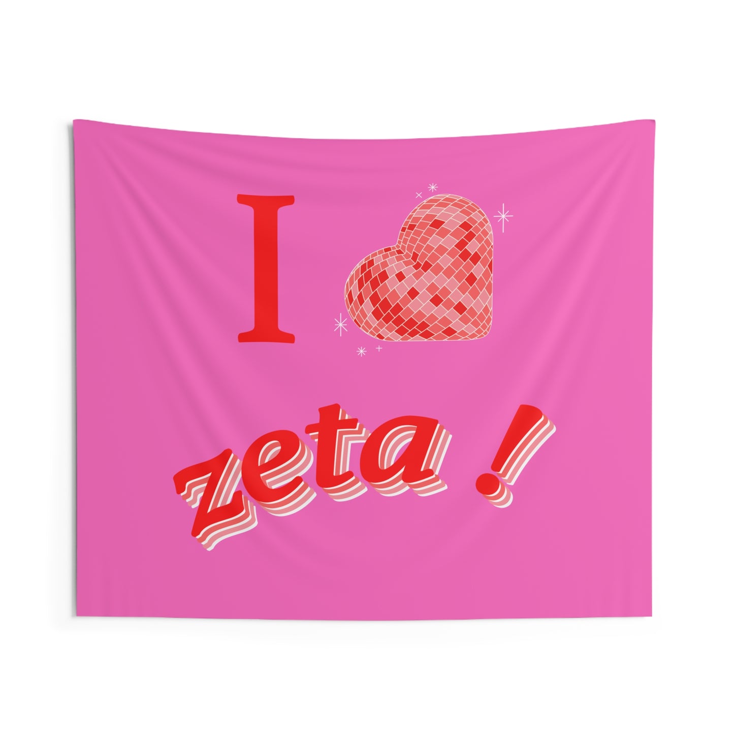 Zeta Tau Alpha Heart Disco Wall Flag for Sorority Girls Dorms & Apartments