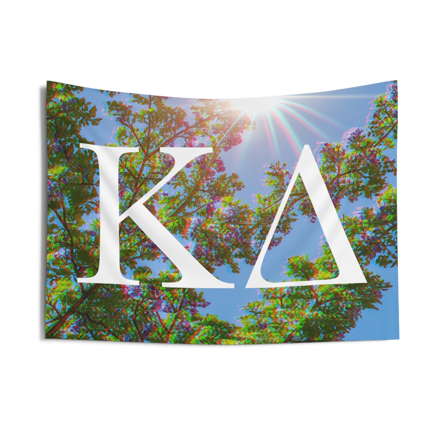 Kappa Delta Distorted Purple Flowers Wall Flag Sorority Home Decoration for Dorms & Apartments