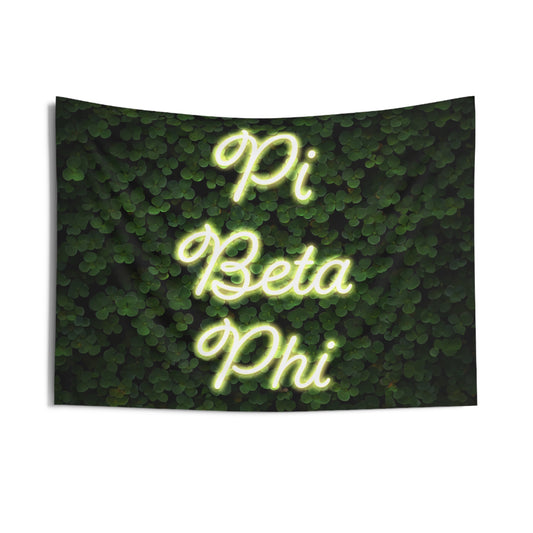 Pi Beta Phi Yellow Neon Sign Wall Flag Sorority Home Decoration for Dorms & Apartments