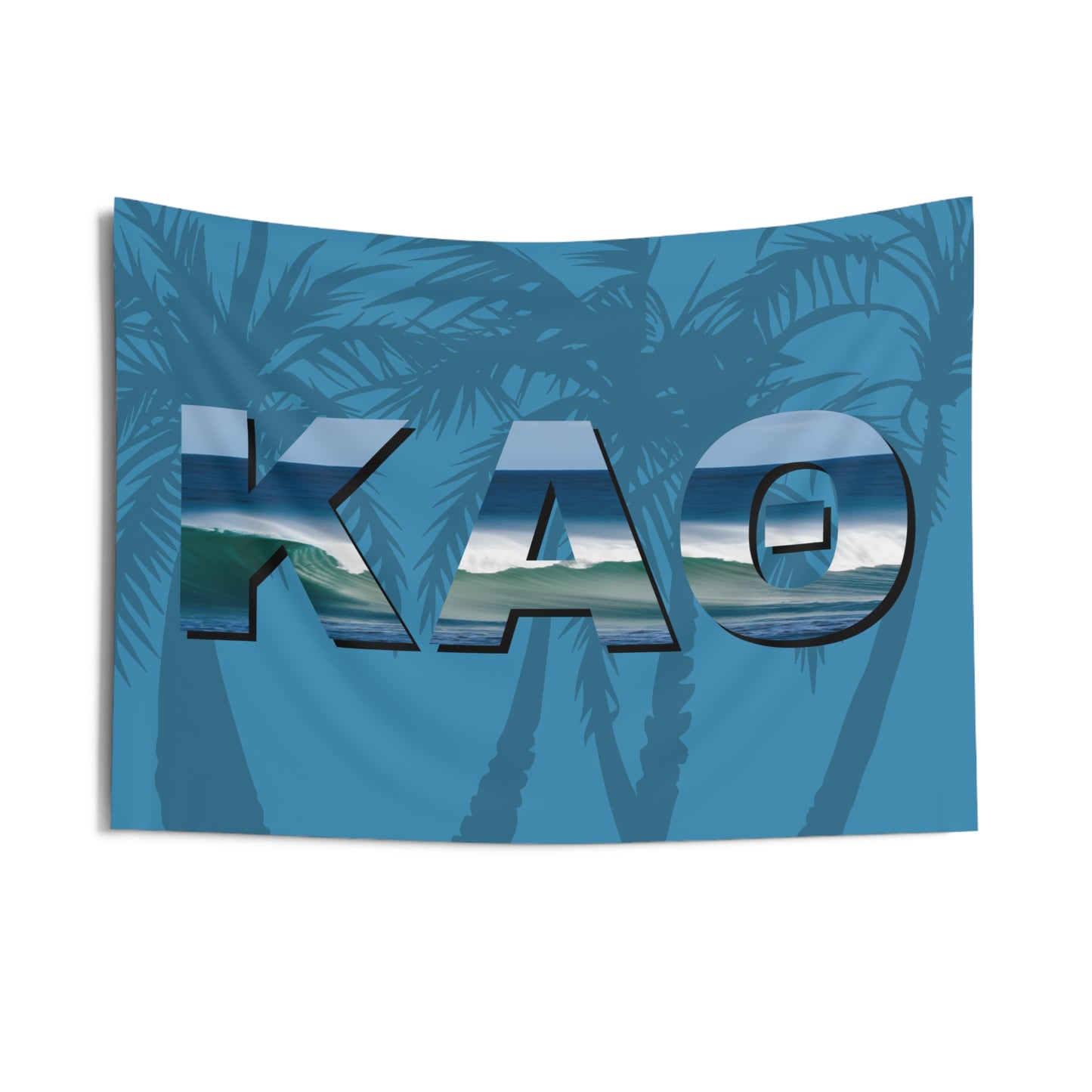 Kappa Alpha Theta Wall Flag with Ocean Waves Sorority Home Decoration for Dorms & Apartments