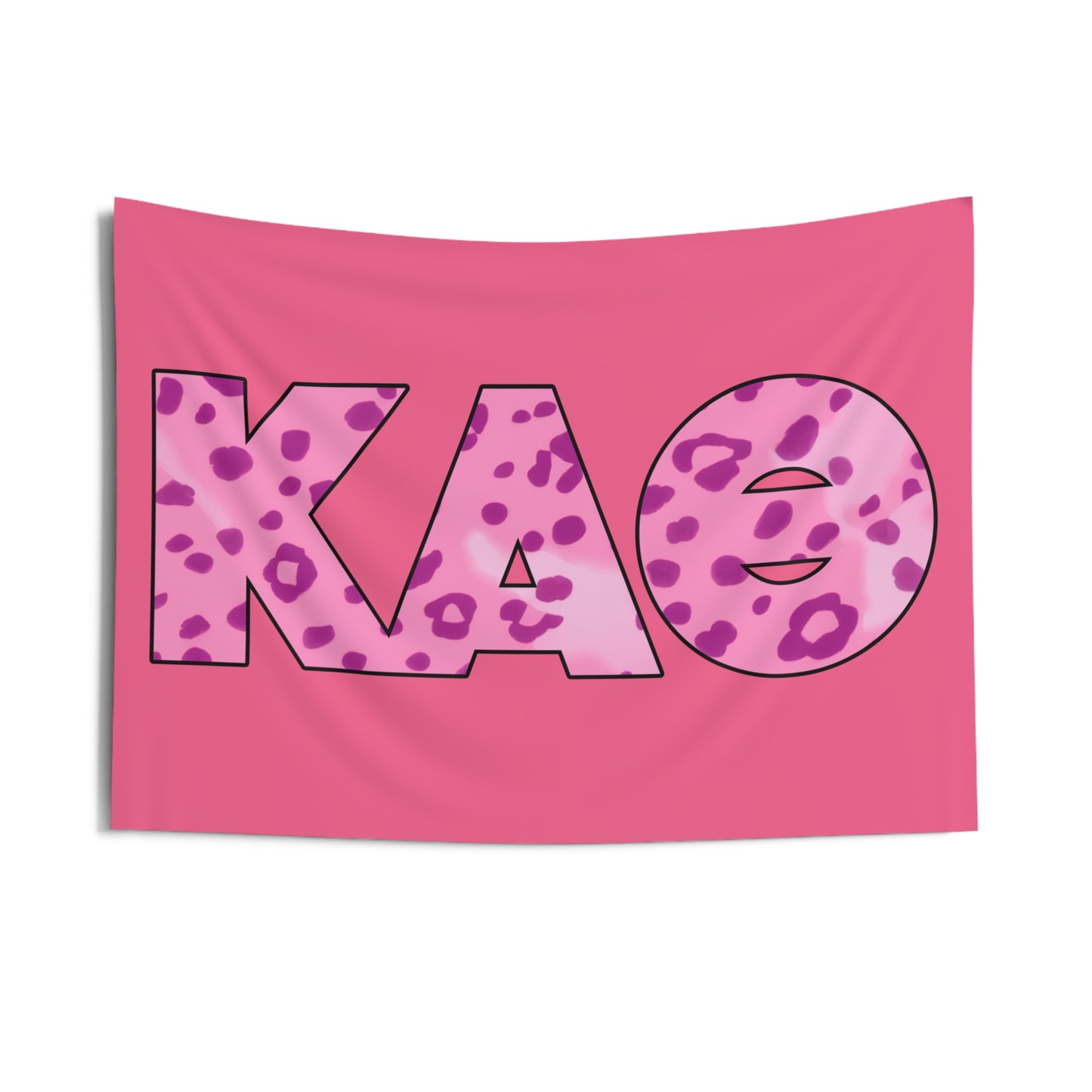 Kappa Alpha Theta Pink Cheetah Print Wall Flag Sorority Home Decoration for Dorms & Apartments