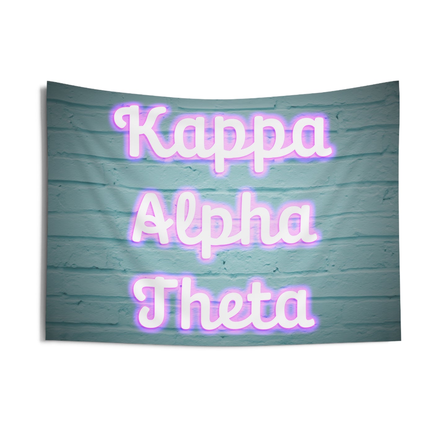 Kappa Alpha Theta Pink Neon Sign Wall Flag Sorority Home Decoration for Dorms & Apartments