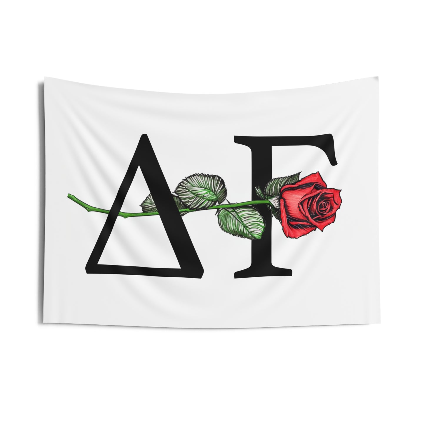 Delta Gamma Wall Flag with a Rose Sorority Home Decoration for Dorms & Apartments