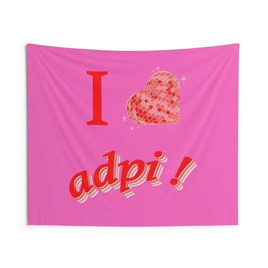 Alpha Delta Pi Heart Disco Wall Flag for Sorority Girls Dorms & Apartments