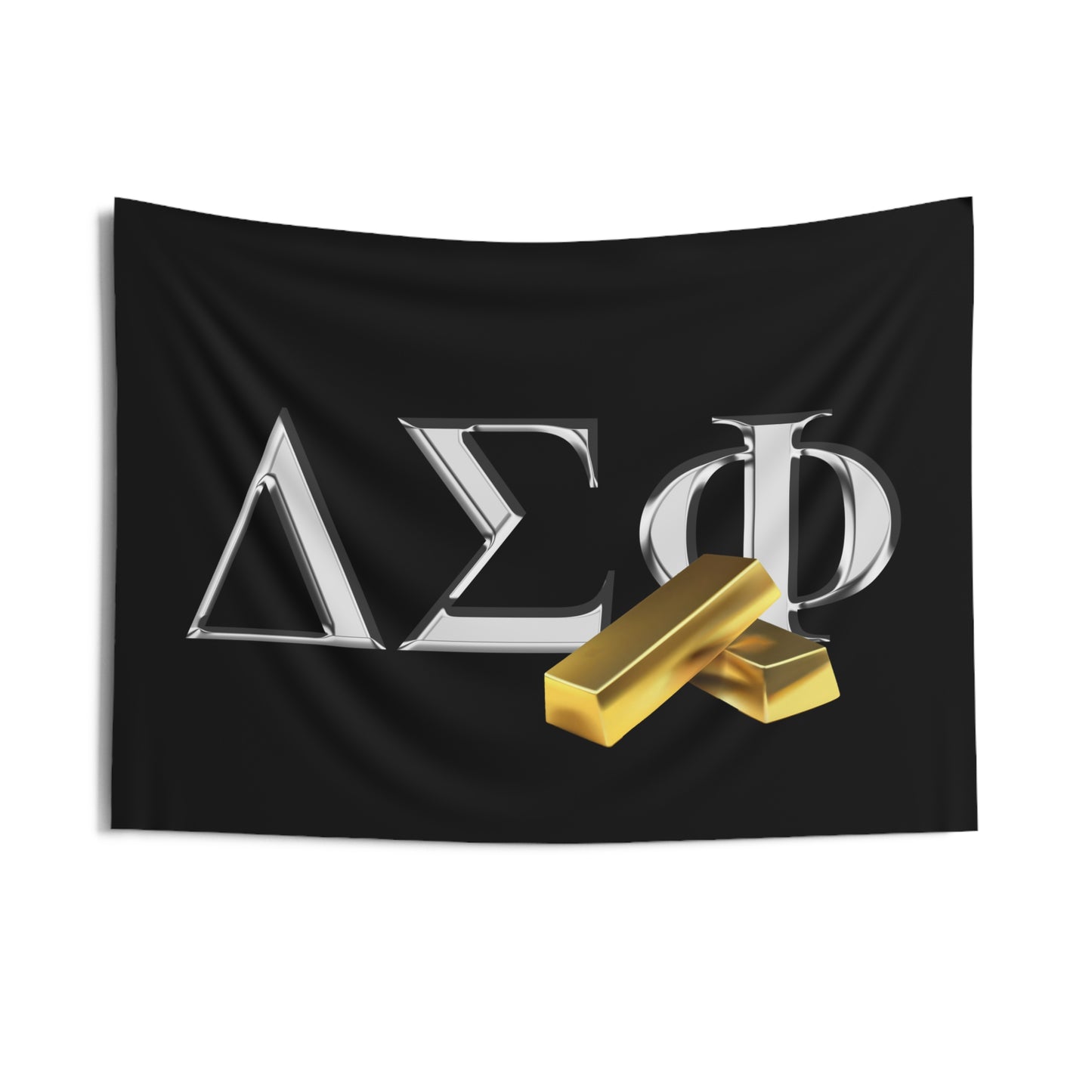 Delta Sigma Phi Wall Flag with Gold Bars Fraternity Home Decoration for Dorms & Apartments