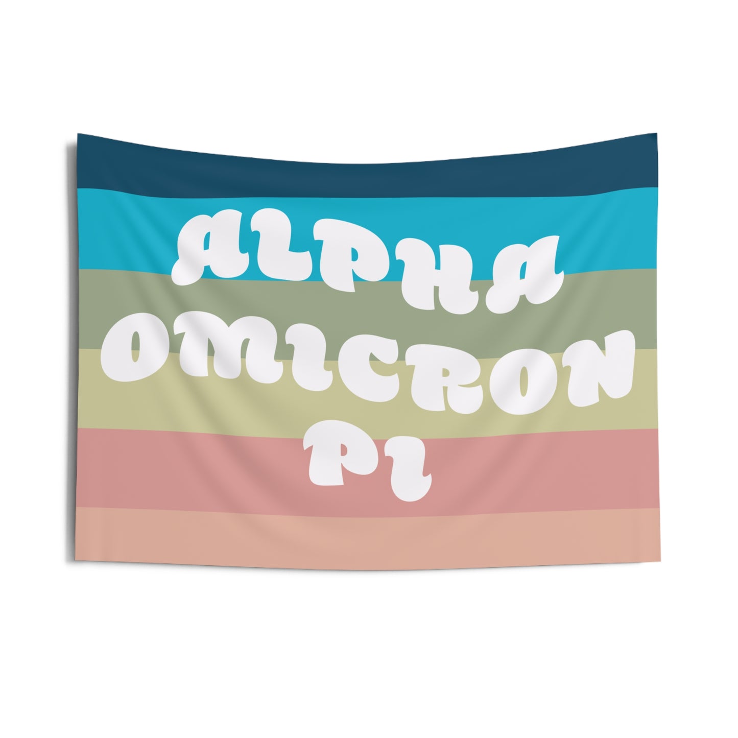 Alpha Omicron Pi Wall Flag with Pastel Colors Sorority Home Decoration for Dorms & Apartments