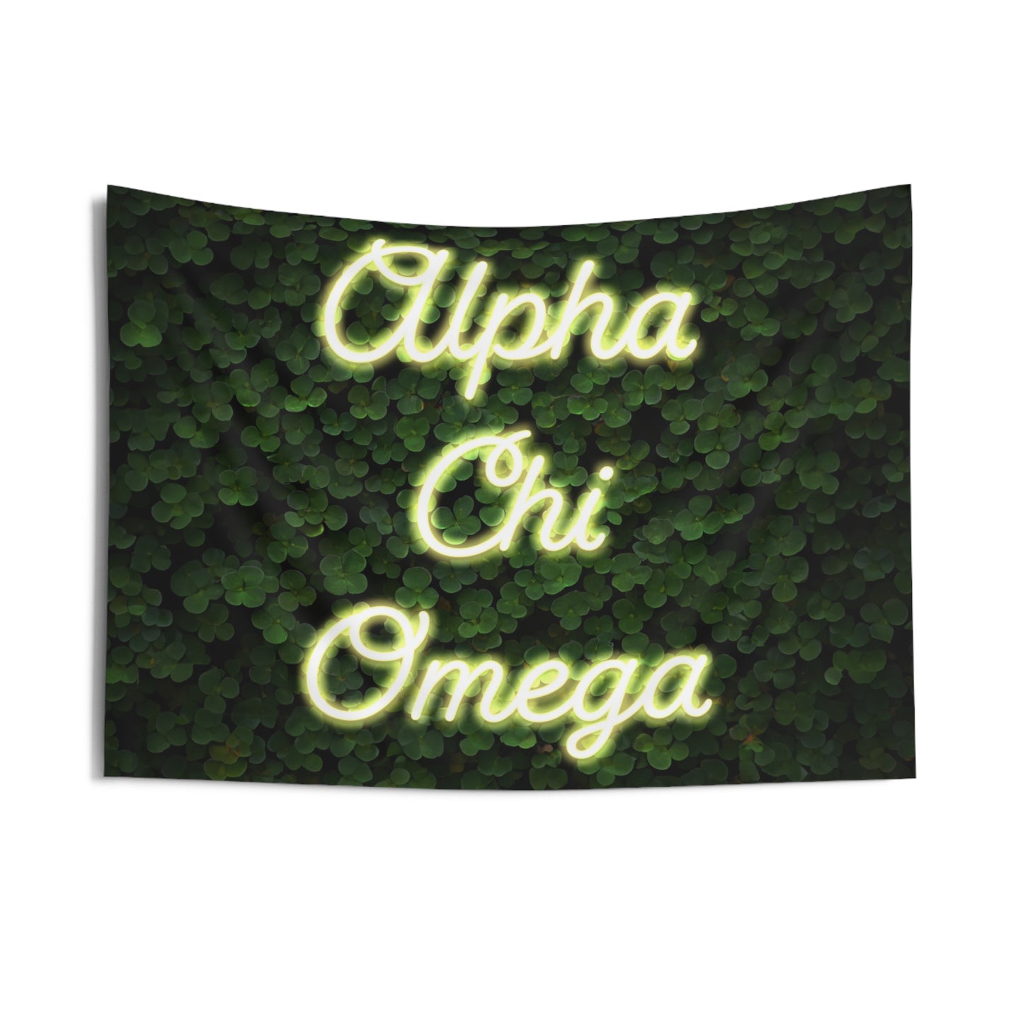 Alpha Chi Omega Yellow Neon Sign Wall Flag Sorority Home Decoration for Dorms & Apartments