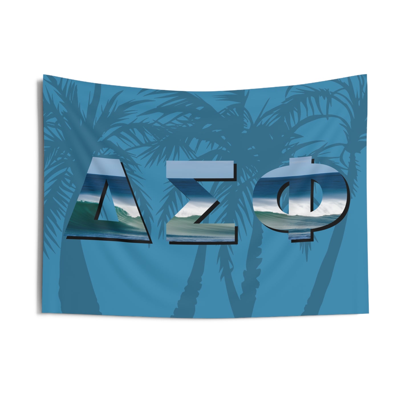 Delta Sigma Phi Wall Flag with Ocean Waves Fraternity Home Decoration for Dorms & Apartments