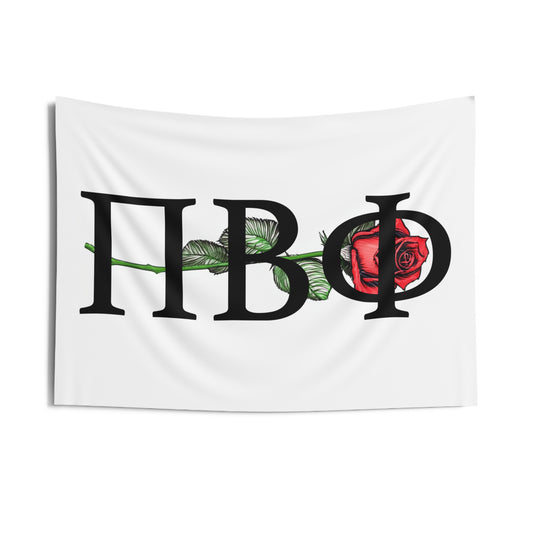 Pi Beta Phi Wall Flag with a Rose Sorority Home Decoration for Dorms & Apartments