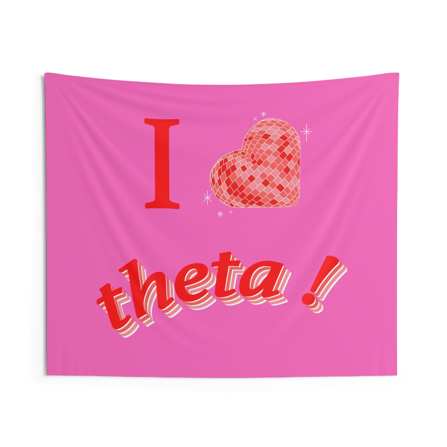 Kappa Alpha Theta Heart Disco Wall Flag for Sorority Girls Dorms & Apartments