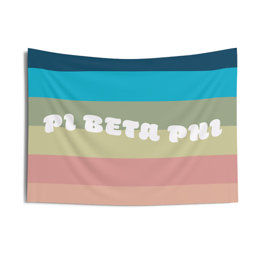 Pi Beta Phi Wall Flag with Pastel Colors Sorority Home Decoration for Dorms & Apartments