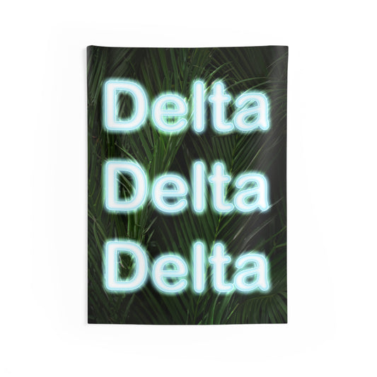 Tri Delta Blue Neon Sign Wall Flag Sorority Home Decoration for Dorms & Apartments