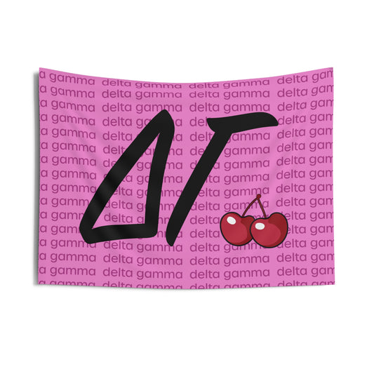 Delta Gamma Pink Cheetah Print Wall Flag Sorority Home Decoration for Dorms & Apartments