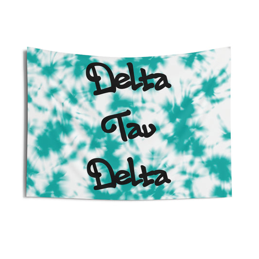 Delta Tau Delta Blue Tie Dye Wall Flag Fraternity Home Decoration for Dorms & Apartments