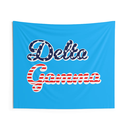 Delta Gamma American Flag Pattern Sorority Wall Flag for Dorms & Apartments