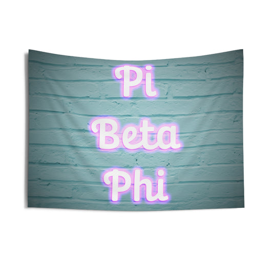 Pi Beta Phi Pink Neon Sign Wall Flag Sorority Home Decoration for Dorms & Apartments