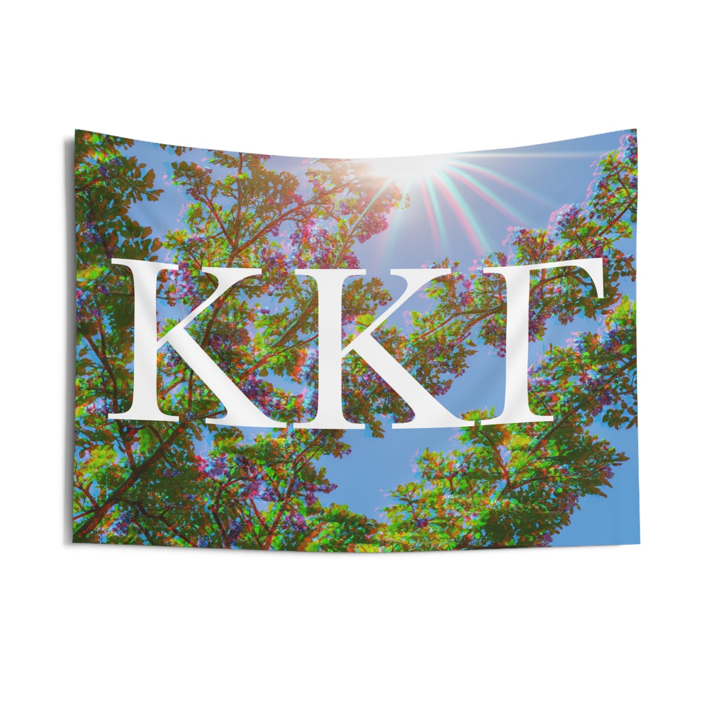 Kappa Kappa Gamma Distorted Purple Flowers Wall Flag Sorority Home Decoration for Dorms & Apartments