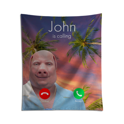 John is Calling... Funny Wall Flag College Room Banner Wall Art for Dorms & Apartments