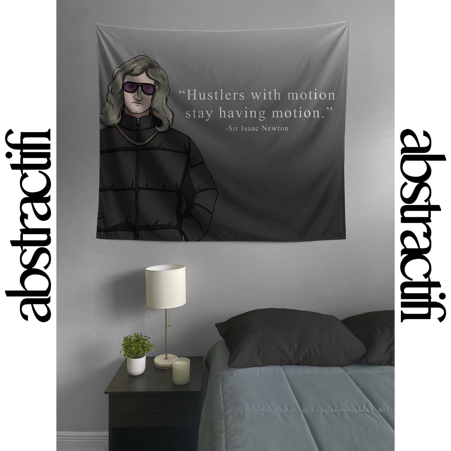 Newton's First Law of Motion Meme Flag Room Decoration for College Student Dorms & Apartments