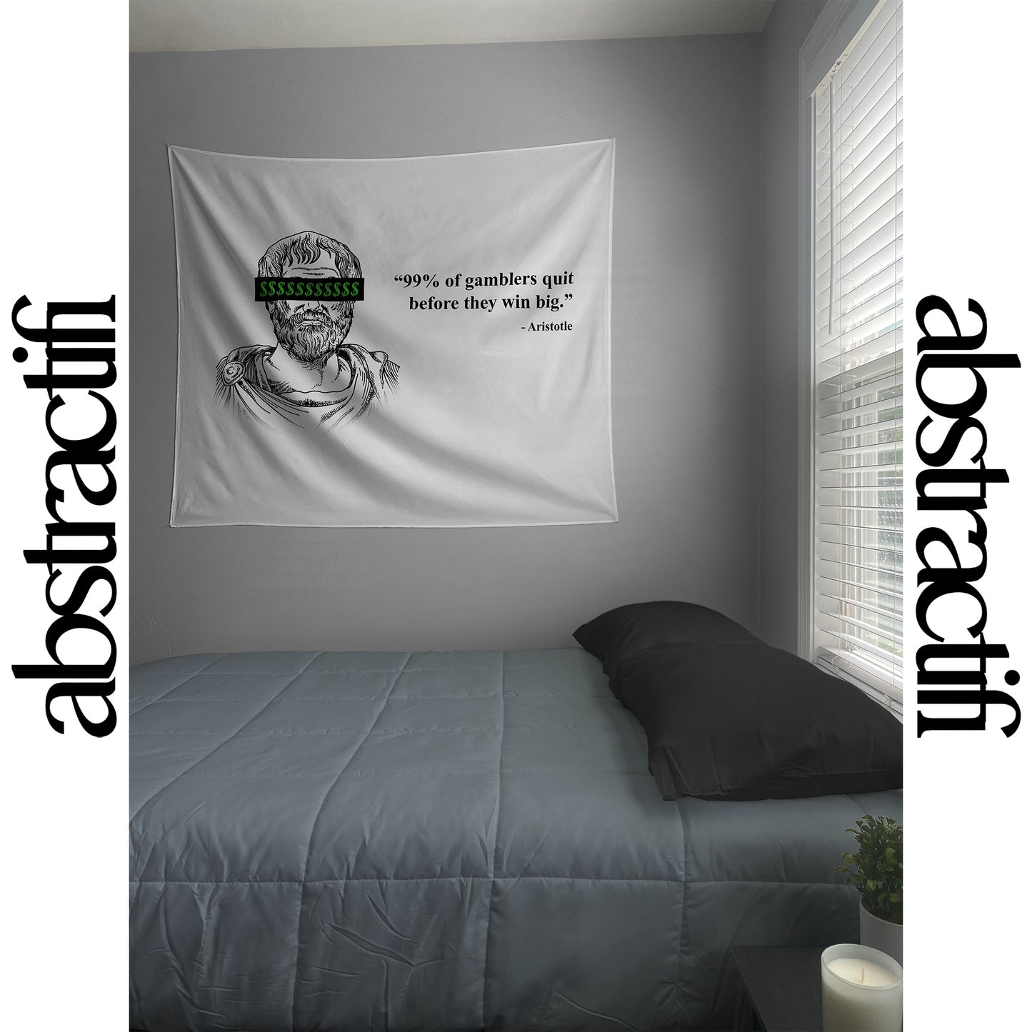 99% of Gamblers Socrates Quote Meme Banner Flag Home Decoration for College Dorms & Apartments