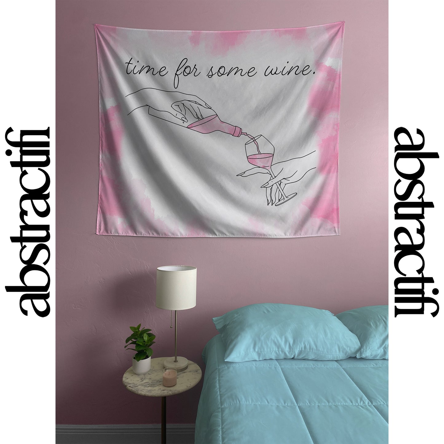 Time for Some Wine Funny Flag Wine Room Decoration for College Student Dorms & Apartments